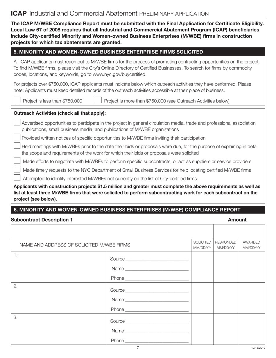 Industrial and Commercial Abatement Preliminary Application - New York City, Page 7