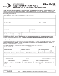 Form RP-425-IVP Supplement to Form Rp-425-e - New York