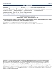 Form FAA-0259A Unwed Minor Parent Abuse/Neglect Claim - Arizona, Page 2