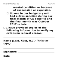 Form FAA-1440A-LP Cash Assistance Benefit Limit Extension Request (Large Print) - Arizona, Page 4