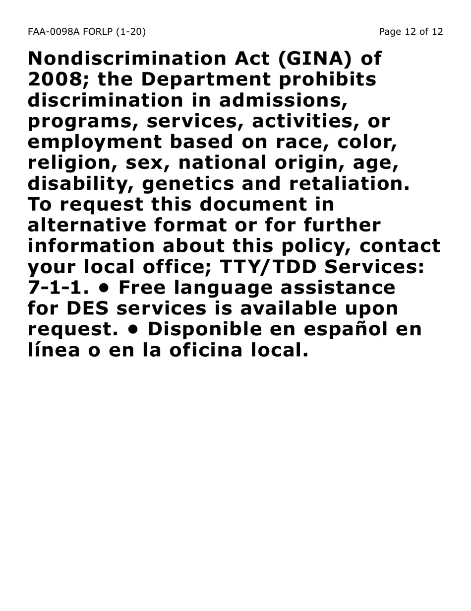 Form FAA-0098A-LP Appeal Request (Large Print) - Arizona, Page 12