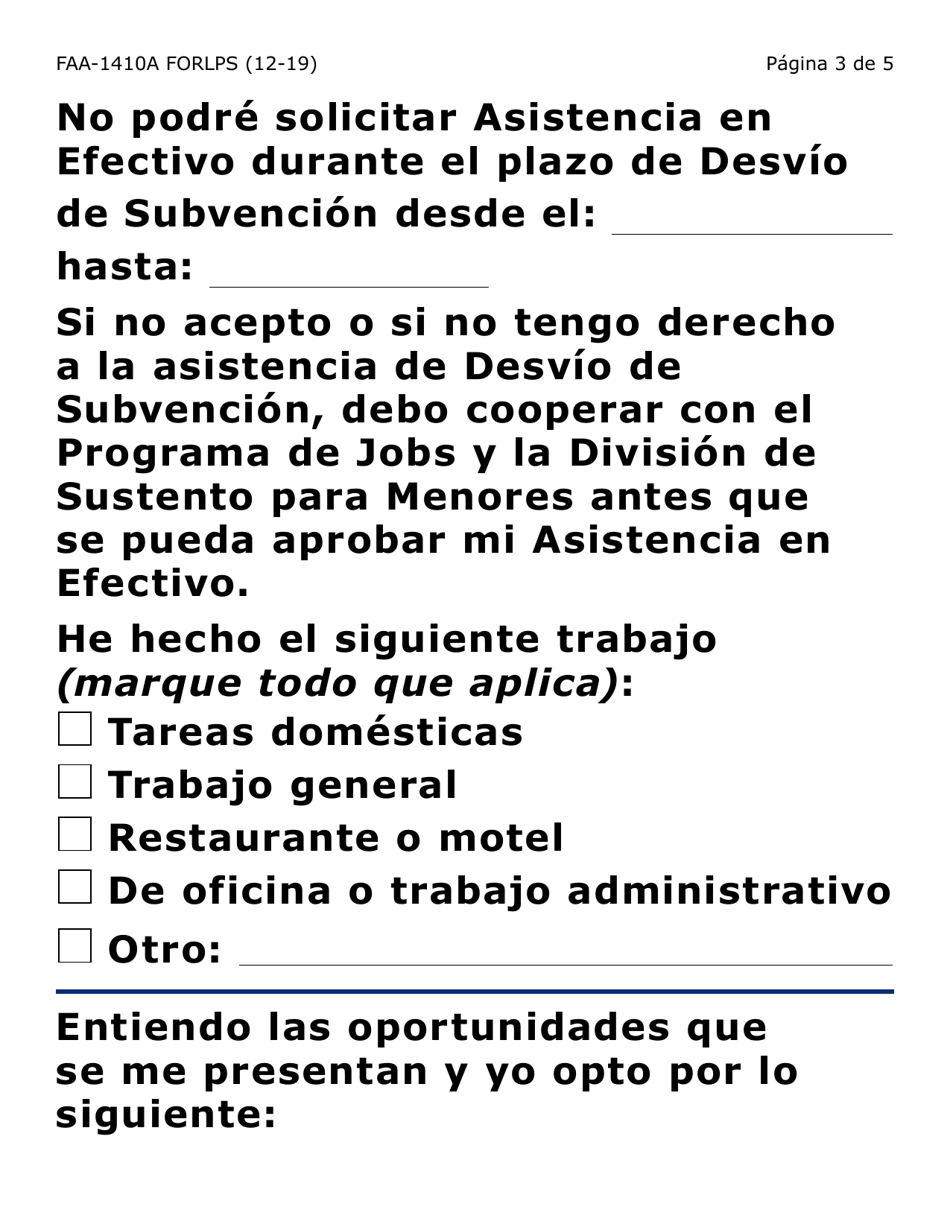 Formulario FAA-1410A-LPS Acuerdo De Solicitante Y Guion De Desvio De Subvencion (Letra Grande) - Arizona (Spanish), Page 3