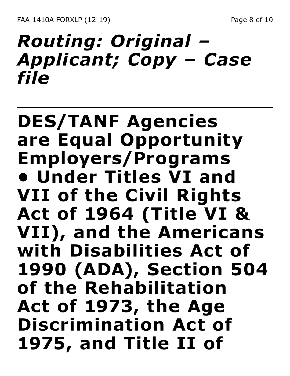 Form FAA-1410A-XLP Grant Diversion Script and Applicant Agreement (Extra Large Print) - Arizona, Page 8
