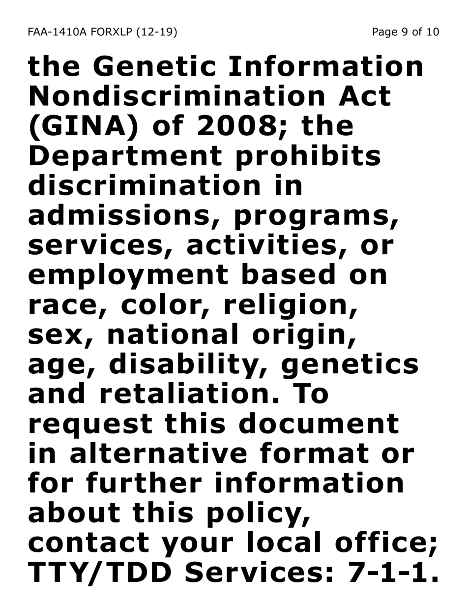 Form FAA-1410A-XLP Grant Diversion Script and Applicant Agreement (Extra Large Print) - Arizona, Page 9