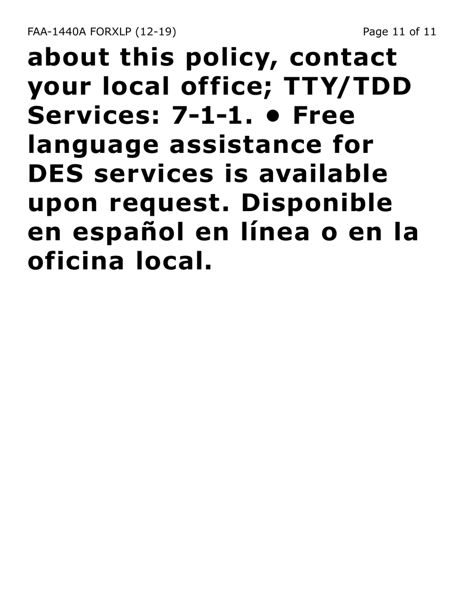 Form FAA-1440A-XLP Cash Assistance Benefit Limit Extension Request (Extra Large Print) - Arizona, Page 11