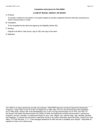 Form FAA-0260A Claim of Sexual Assault or Incest - Arizona, Page 2