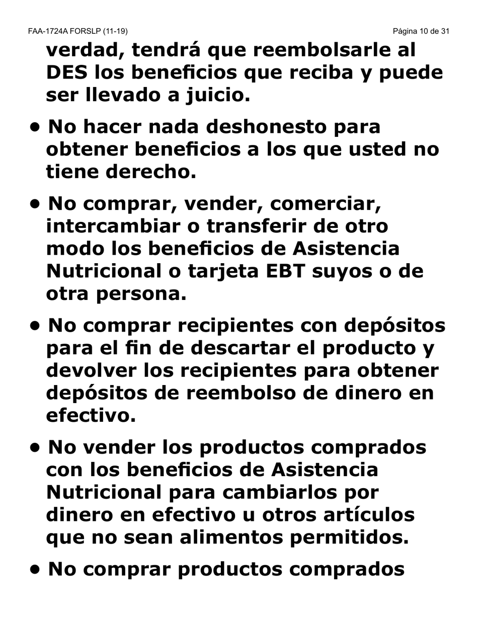 Formulario FAA-1724A-SLP Paginas De Firma De La Solicitud (Letra Grande) - Arizona (Spanish), Page 10