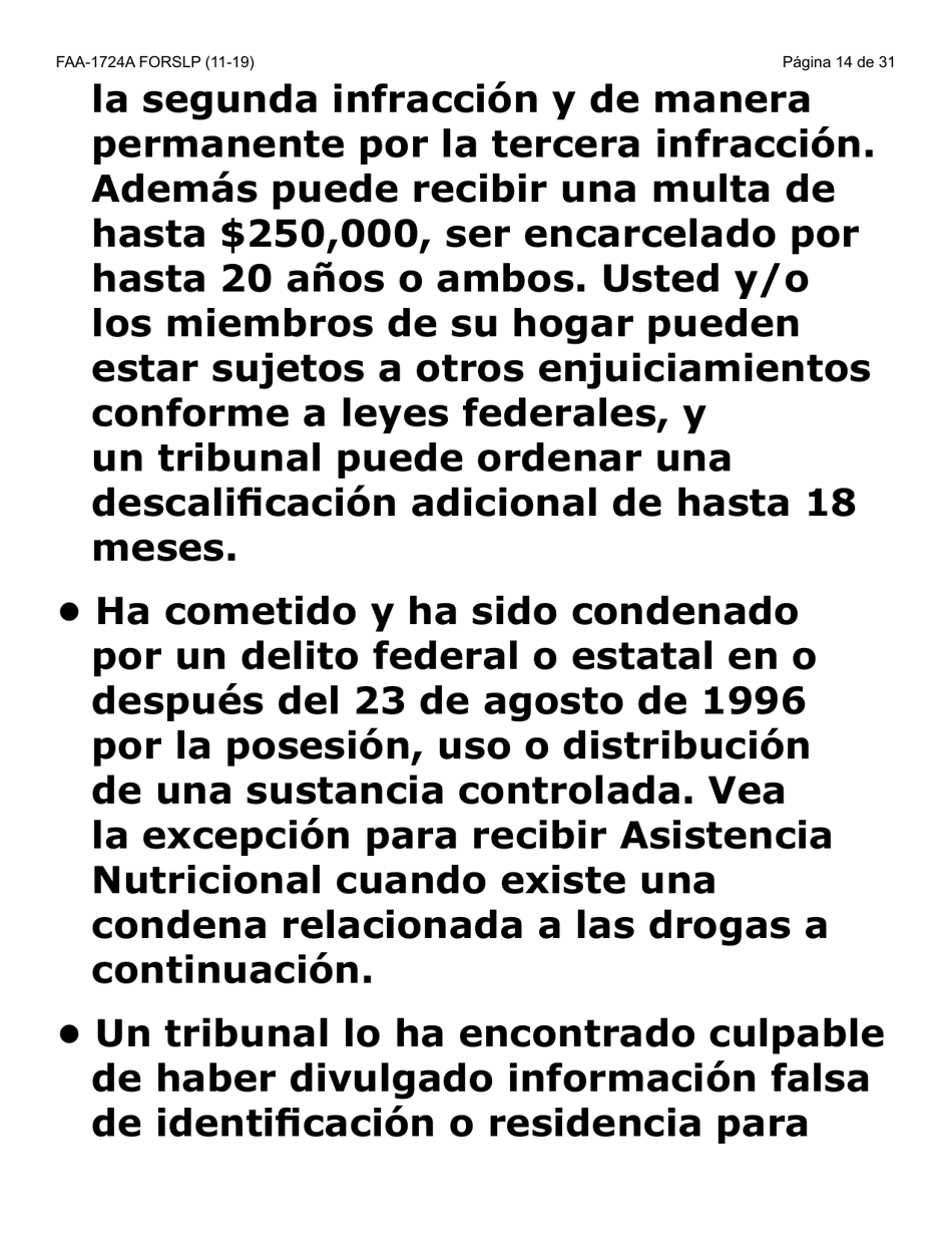 Formulario FAA-1724A-SLP Paginas De Firma De La Solicitud (Letra Grande) - Arizona (Spanish), Page 14