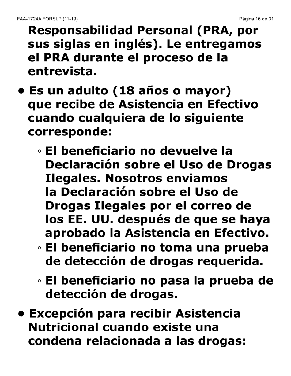 Formulario FAA-1724A-SLP Paginas De Firma De La Solicitud (Letra Grande) - Arizona (Spanish), Page 16