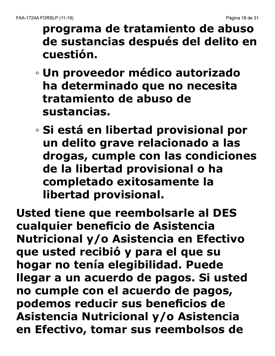 Formulario FAA-1724A-SLP Paginas De Firma De La Solicitud (Letra Grande) - Arizona (Spanish), Page 18