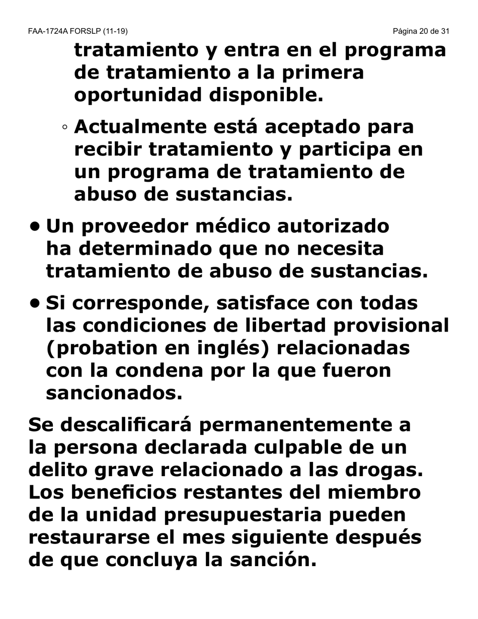 Formulario FAA-1724A-SLP Paginas De Firma De La Solicitud (Letra Grande) - Arizona (Spanish), Page 20