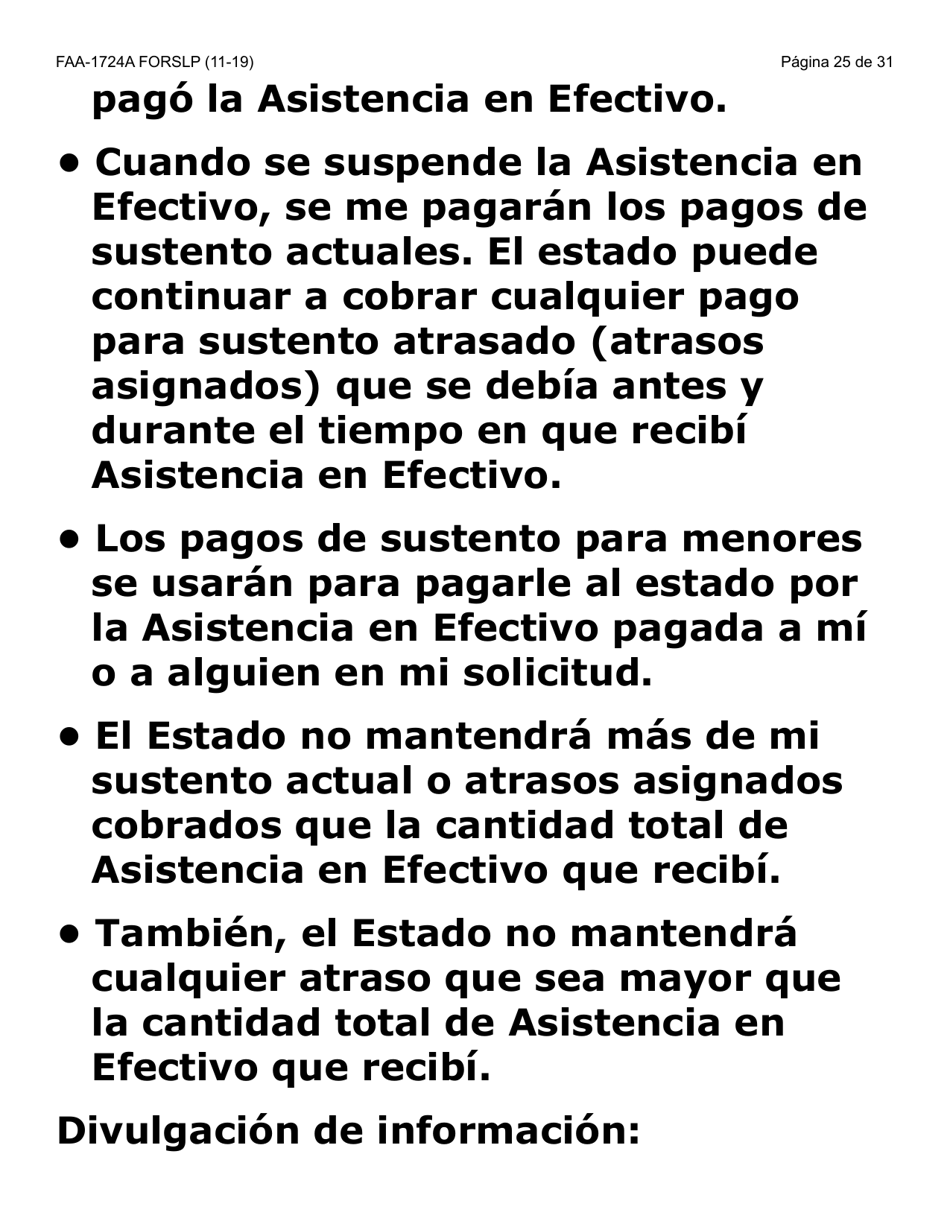 Formulario FAA-1724A-SLP Paginas De Firma De La Solicitud (Letra Grande) - Arizona (Spanish), Page 25