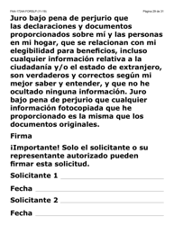 Formulario FAA-1724A-SLP Paginas De Firma De La Solicitud (Letra Grande) - Arizona (Spanish), Page 29