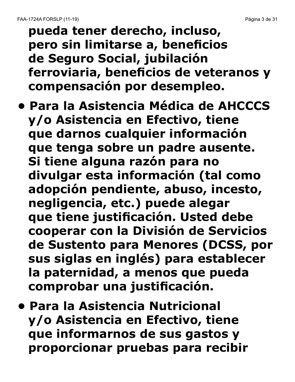 Formulario FAA-1724A-SLP Paginas De Firma De La Solicitud (Letra Grande) - Arizona (Spanish), Page 3