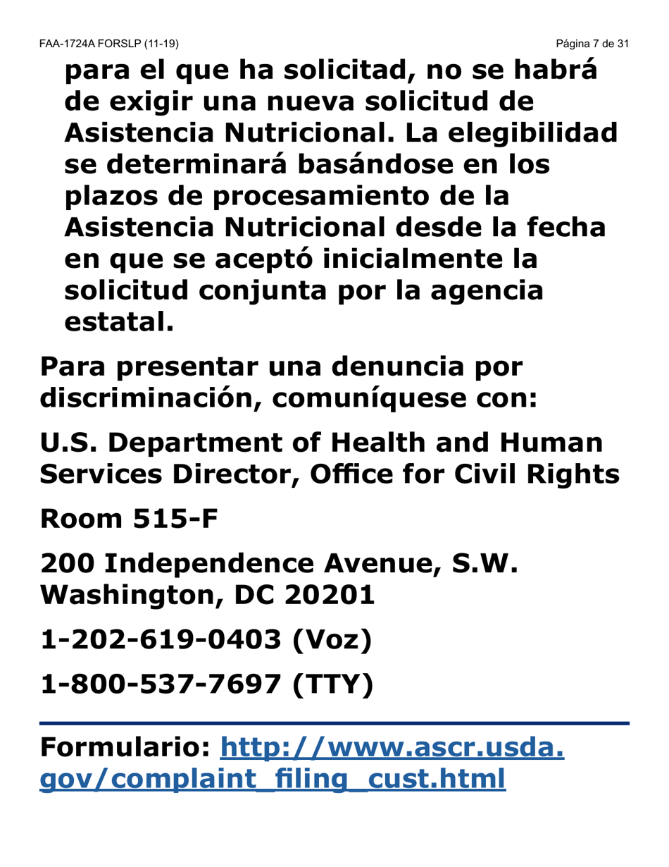 Formulario FAA-1724A-SLP Paginas De Firma De La Solicitud (Letra Grande) - Arizona (Spanish), Page 7