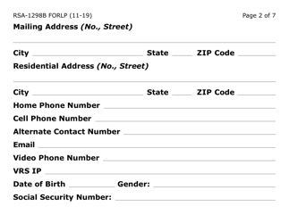 Form RSA-1298B-LP Blind/Visually Impaired Deaf/Hard of Hearing Summer Youth Program Referral (Large Print) - Arizona, Page 2