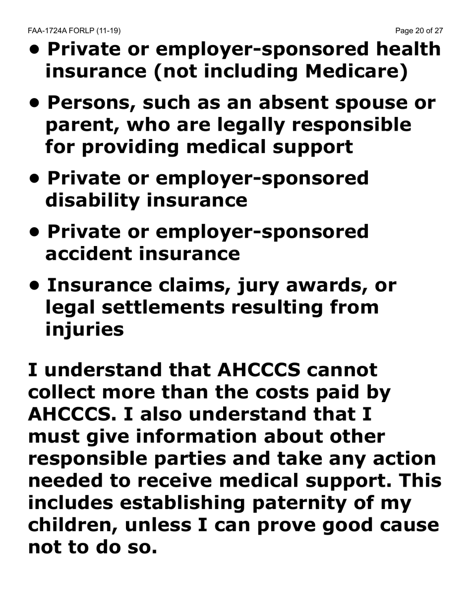 Form FAA-1724A-LP Application Signature Pages (Large Print) - Arizona, Page 20