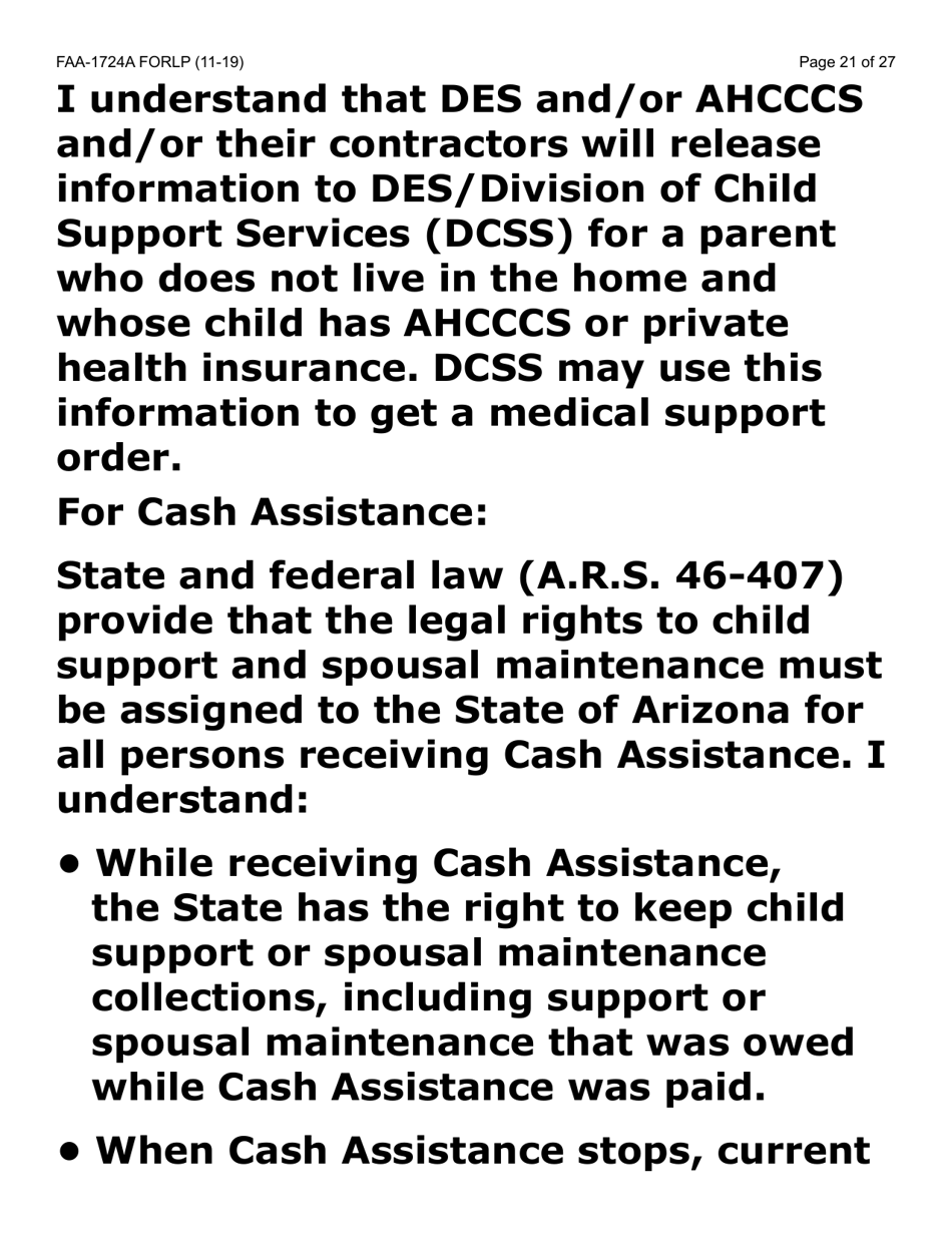 Form FAA-1724A-LP Application Signature Pages (Large Print) - Arizona, Page 21