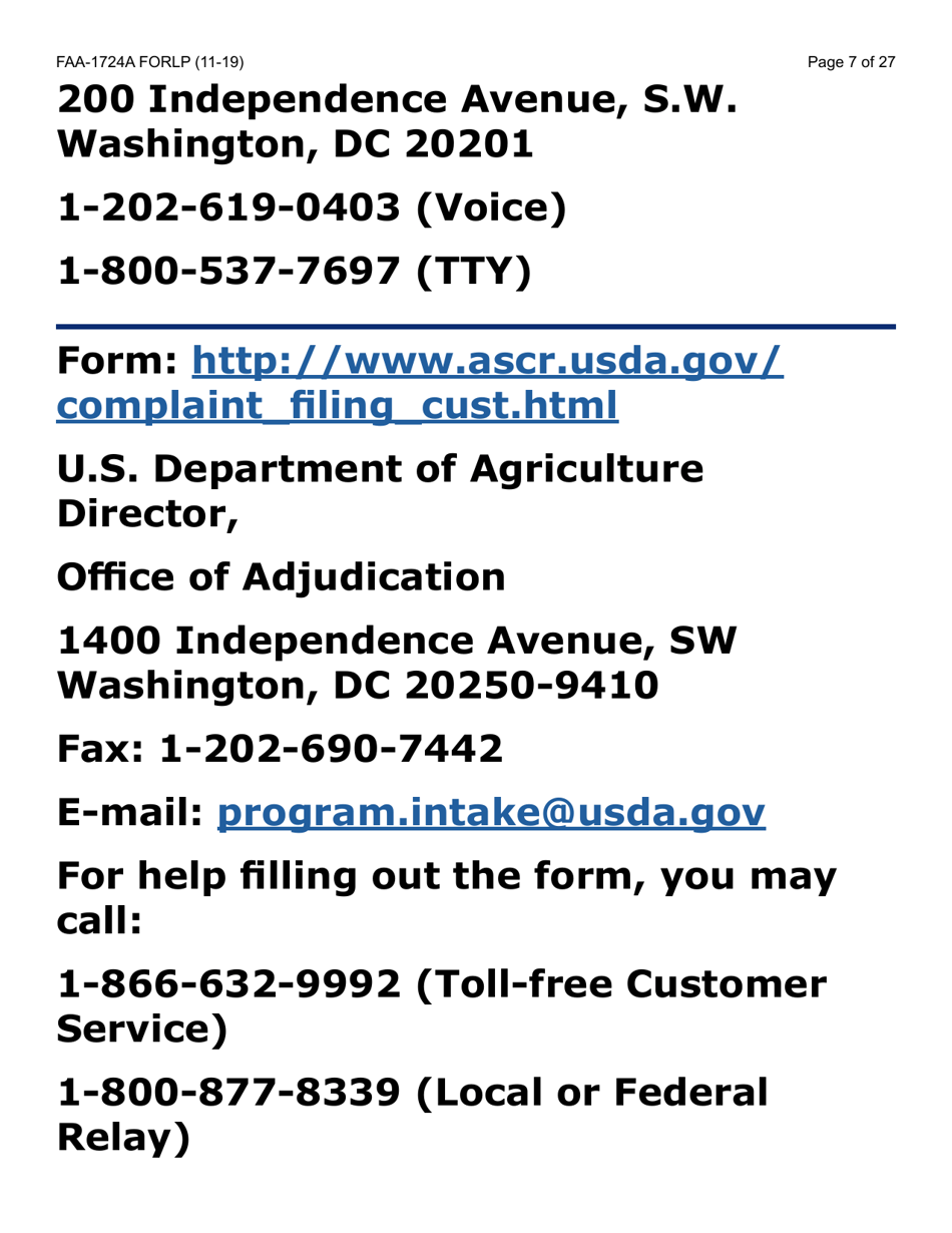 Form FAA-1724A-LP Application Signature Pages (Large Print) - Arizona, Page 7