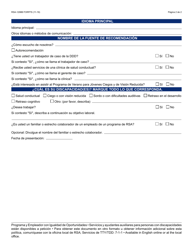Formulario RSA-1298B-S Recomendacion Para El Programa De Verano Para Jovenes Ciegos/Vision Reducida Sordo/Dificultades Auditivas - Arizona (Spanish), Page 2