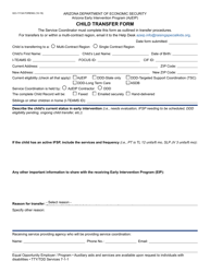 Document preview: Form GCI-1113A Child Transfer Form - Arizona