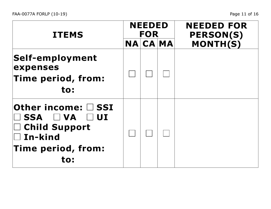 Form FAA-0077A-LP Information Request and Pending Information Agreement (Large Print) - Arizona, Page 11