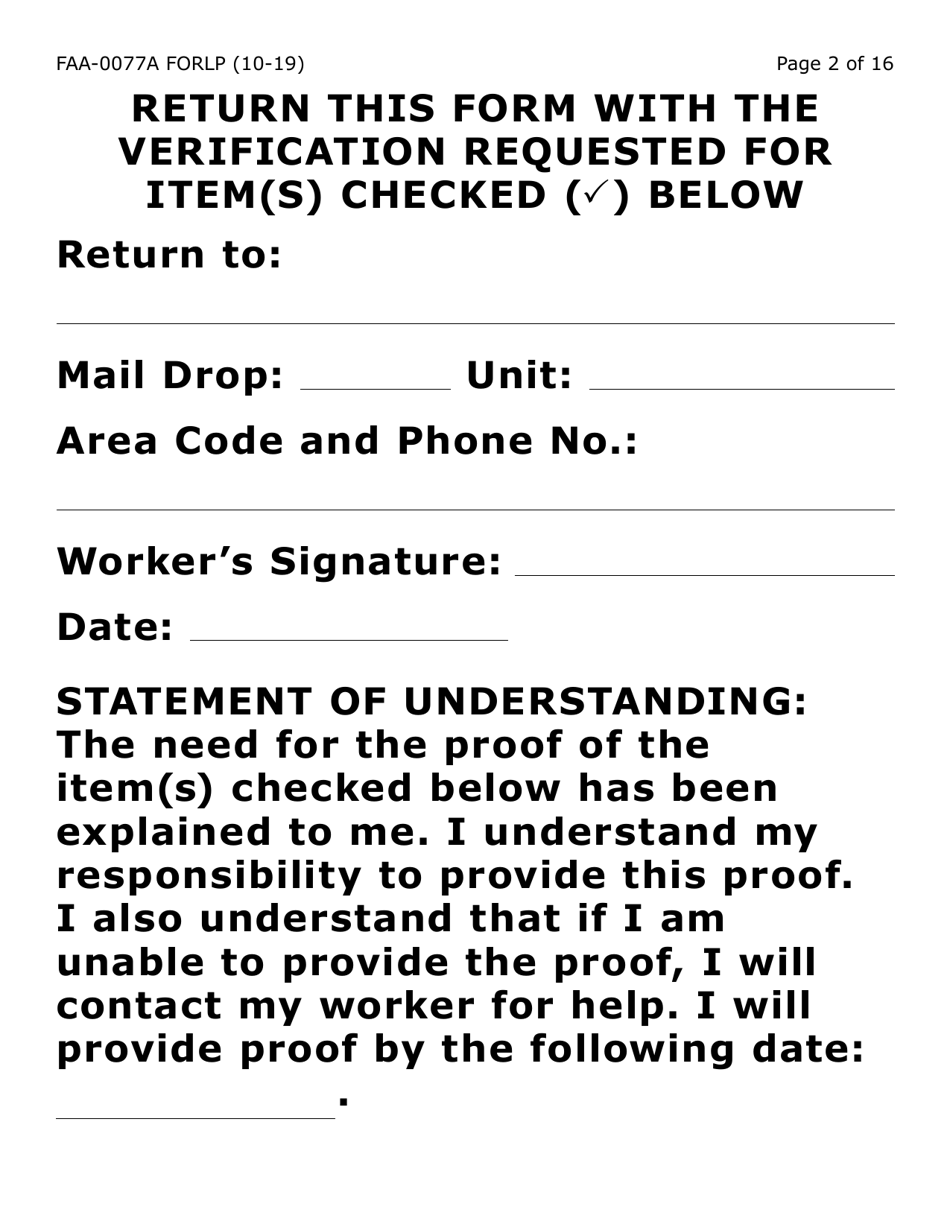 Form FAA-0077A-LP Information Request and Pending Information Agreement (Large Print) - Arizona, Page 2