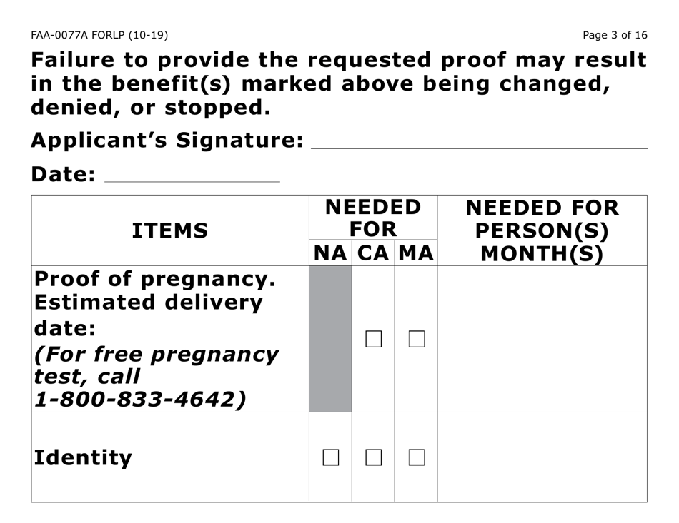 Form FAA-0077A-LP Information Request and Pending Information Agreement (Large Print) - Arizona, Page 3