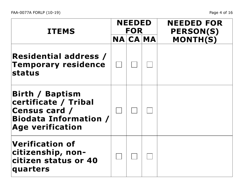 Form FAA-0077A-LP Information Request and Pending Information Agreement (Large Print) - Arizona, Page 4