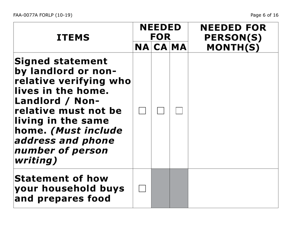 Form FAA-0077A-LP Information Request and Pending Information Agreement (Large Print) - Arizona, Page 6