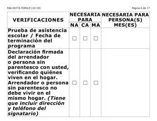 Formulario FAA-0077A-SLP Solicitud De Informacion Y Acuerdo Para Proporcionar Informacion Que Falta (Letra Grande) - Arizona (Spanish), Page 6