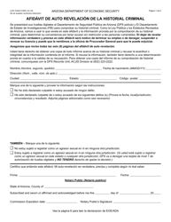 Document preview: Formulario LCR-1034A-S Afidavit De Auto Revelacion De La Historial Criminal - Arizona (Spanish)