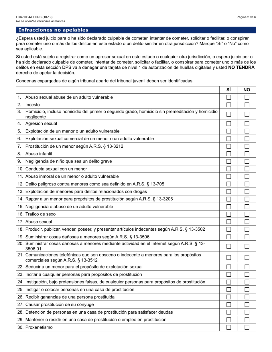 Formulario Lcr 1034a S Download Fillable Pdf Or Fill Online Afidavit De Auto Revelacion De La 8474