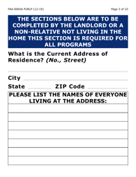 Form FAA-0065A-LP Verification of Living Arrangements/Residential Address (Large Print) - Arizona, Page 3