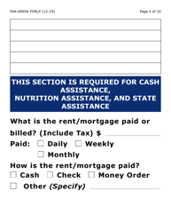 Form FAA-0065A-LP Verification of Living Arrangements/Residential Address (Large Print) - Arizona, Page 4