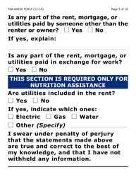 Form FAA-0065A-LP Verification of Living Arrangements/Residential Address (Large Print) - Arizona, Page 5
