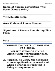 Form FAA-0065A-LP Verification of Living Arrangements/Residential Address (Large Print) - Arizona, Page 6