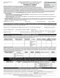 Formulario FAA-0412A-S informe De Cambios - Arizona (Spanish)
