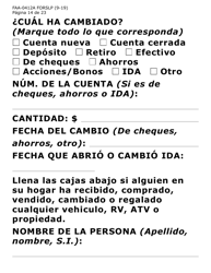 Formulario FAA-0412A-SLP ' informe De Cambios (Letra Grande) - Arizona (Spanish), Page 14