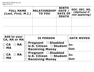 Form FAA-0412A-LP Change Report (Large Print) - Arizona, Page 10