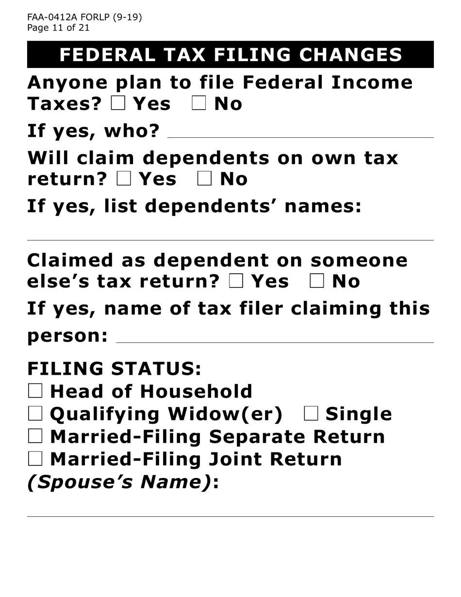 Form FAA-0412A-LP Change Report (Large Print) - Arizona, Page 11
