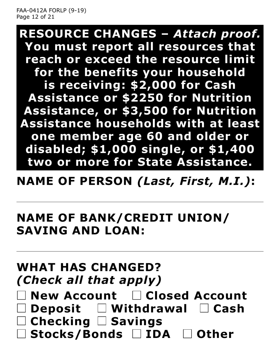 Form FAA-0412A-LP Change Report (Large Print) - Arizona, Page 12