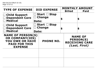 Form FAA-0412A-LP Change Report (Large Print) - Arizona, Page 15