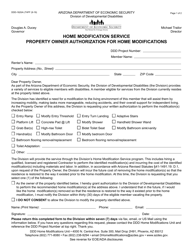 Document preview: Form DDD-1620A Home Modification Service Property Owner Authorization for Home Modifications - Arizona