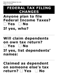 Form FAA-0412A-XLP change Report (Extra Large Print) - Arizona, Page 17