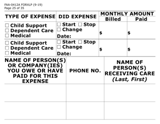 Form FAA-0412A-XLP change Report (Extra Large Print) - Arizona, Page 25