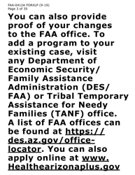 Form FAA-0412A-XLP change Report (Extra Large Print) - Arizona, Page 3