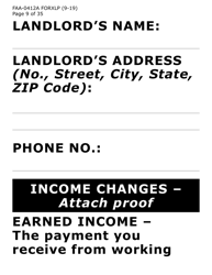 Form FAA-0412A-XLP change Report (Extra Large Print) - Arizona, Page 9