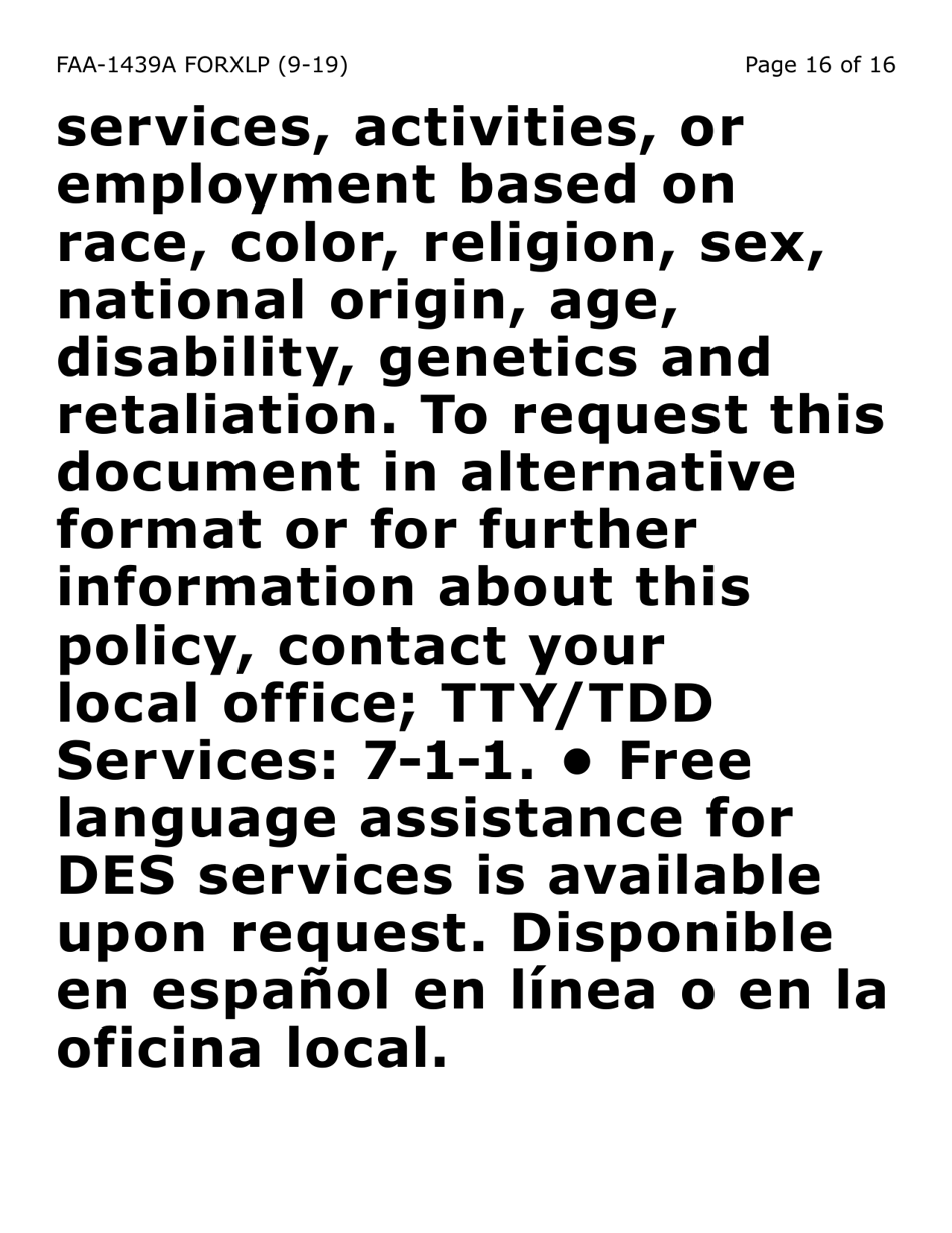 Form FAA-1439A-XLP Self-employment Income Statement (Extra Large Print) - Arizona, Page 16