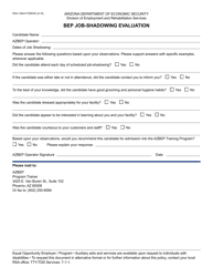 Document preview: Form RSA-1384A Bep Job-Shadowing Evaluation - Arizona